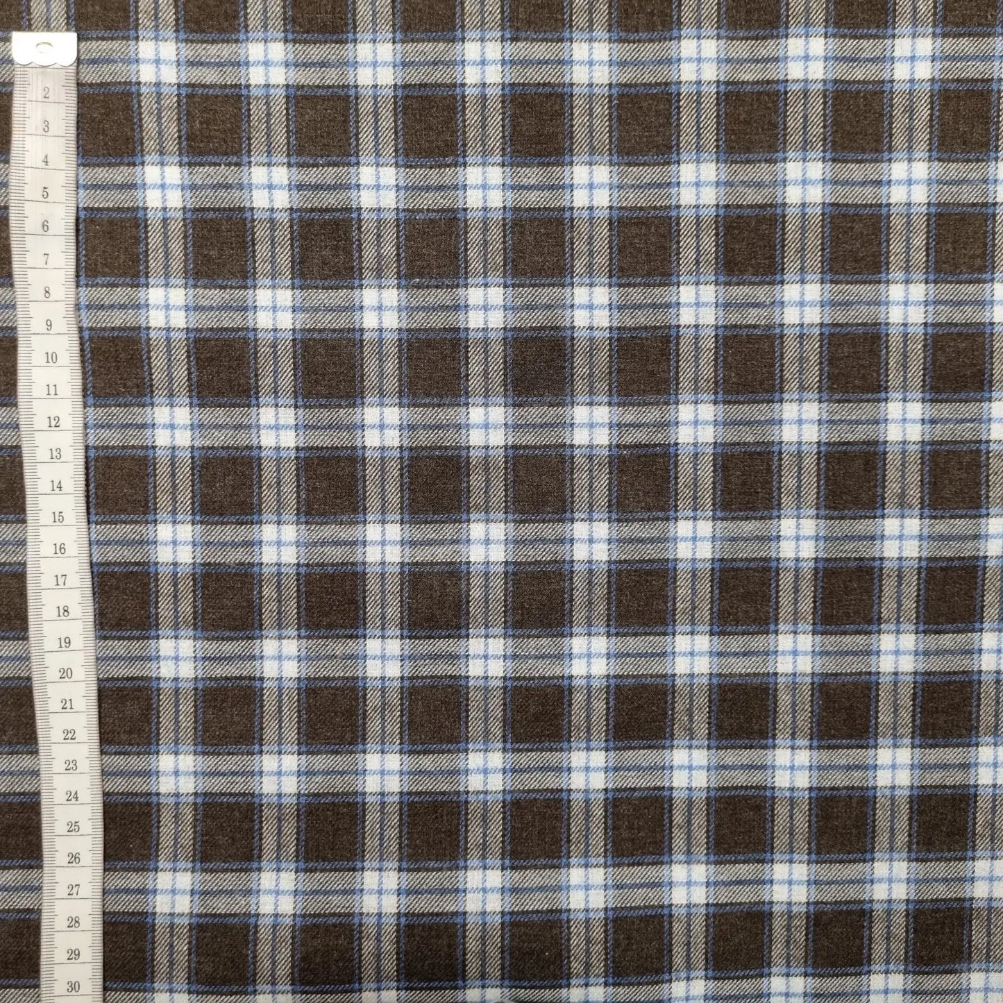 Baumwollstoff kariert braun weiss 3