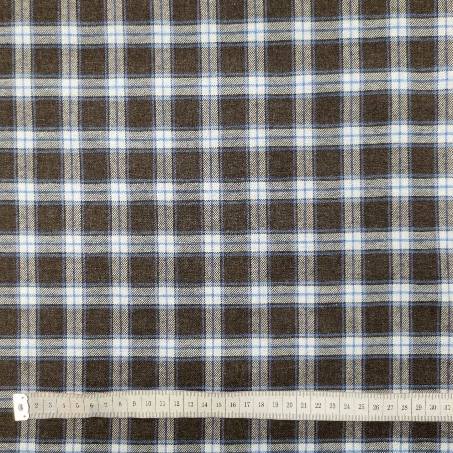 Baumwollstoff kariert braun weiss
