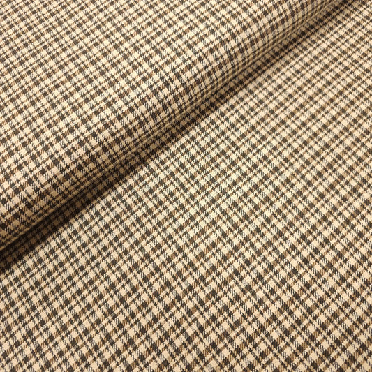 Baumwoll-, Seidenstoff - creme kariert CSM-STOFFE