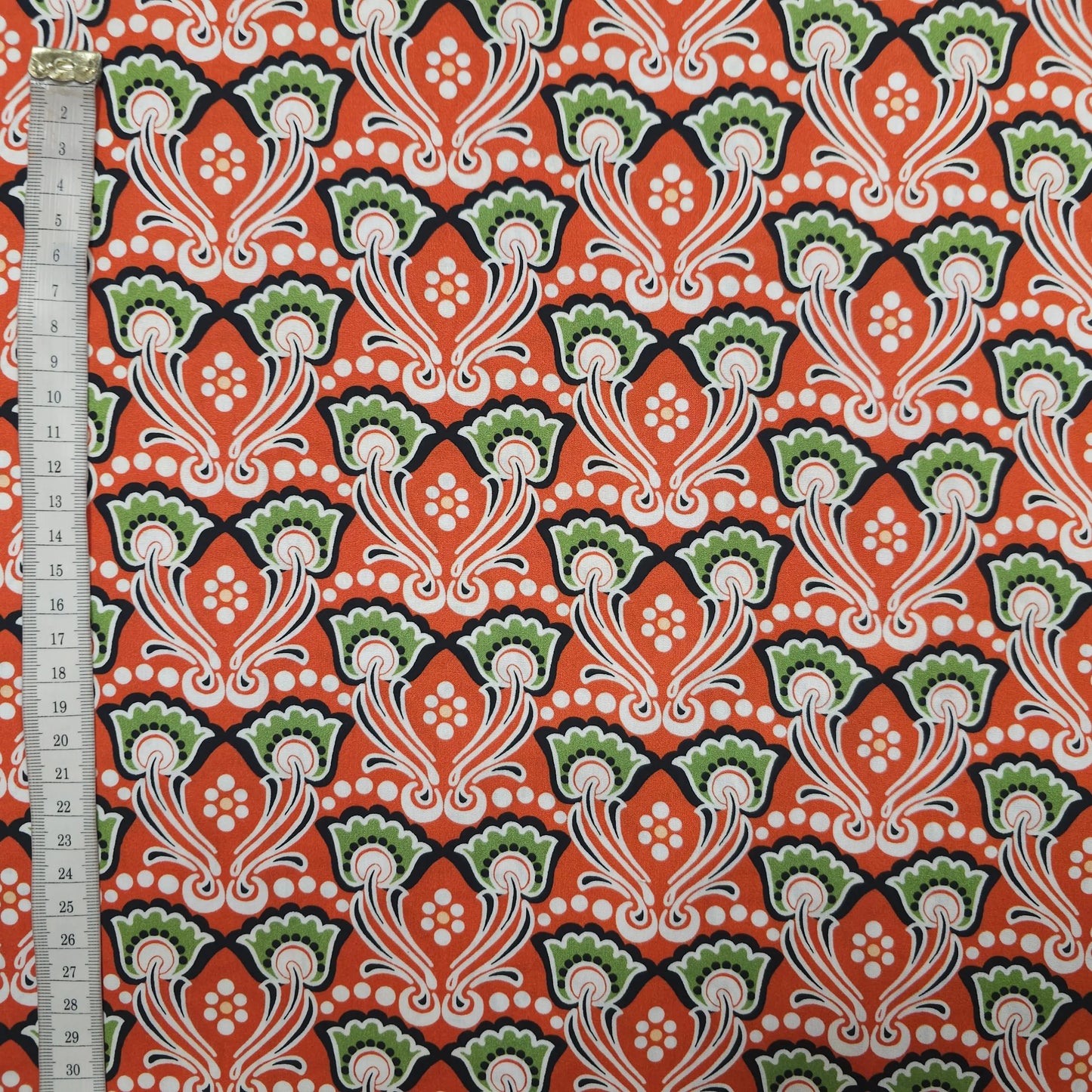 Baumwolle Popeline - rot mit Blumen CSM-STOFFE