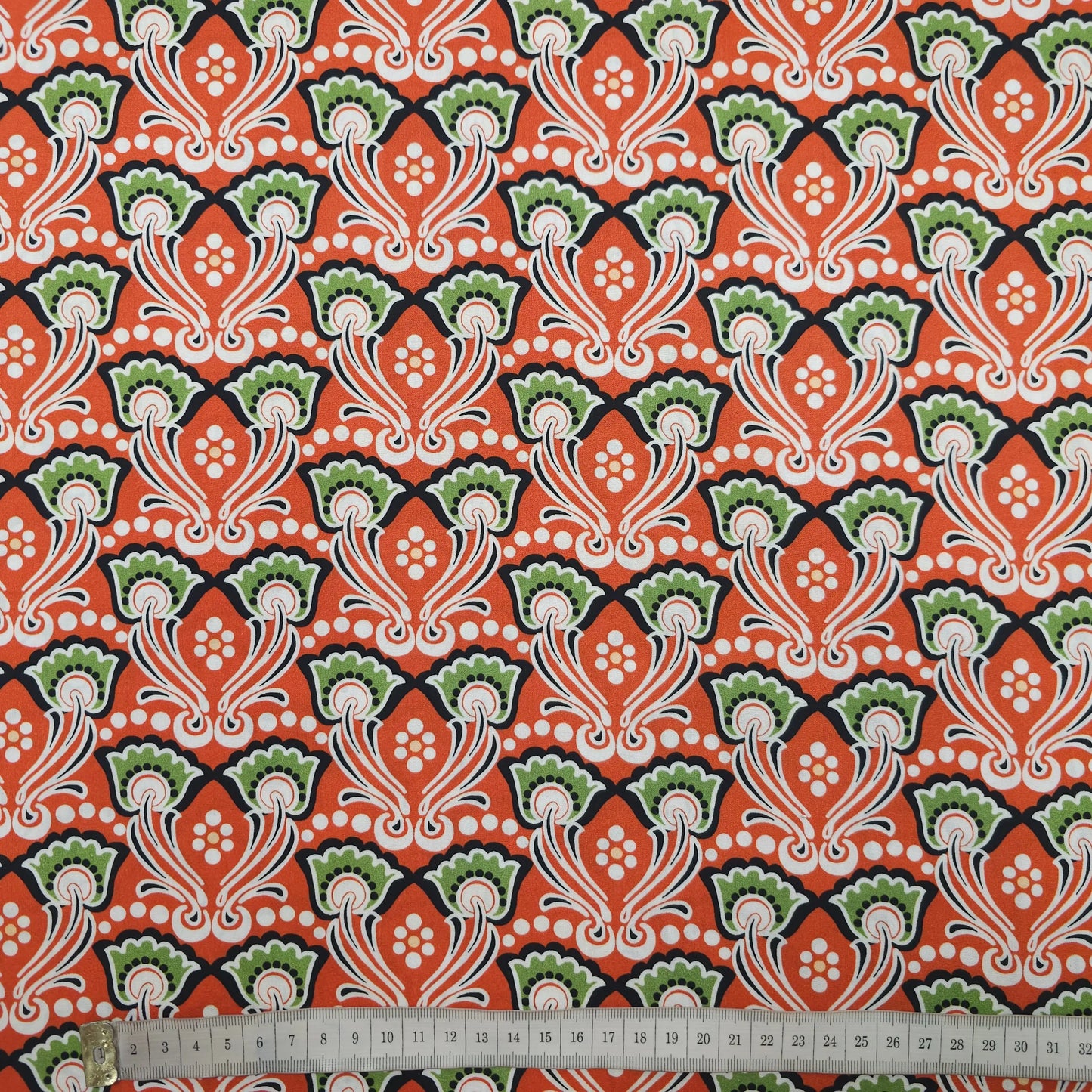 Baumwolle Popeline - rot mit Blumen CSM-STOFFE