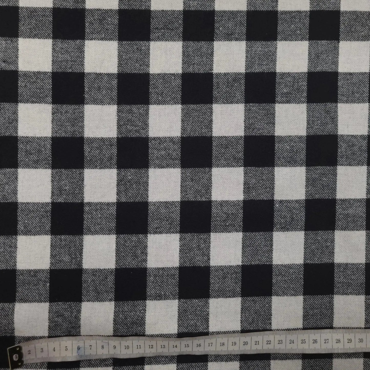 Baumwollflanell kariert schwarz weiß 4