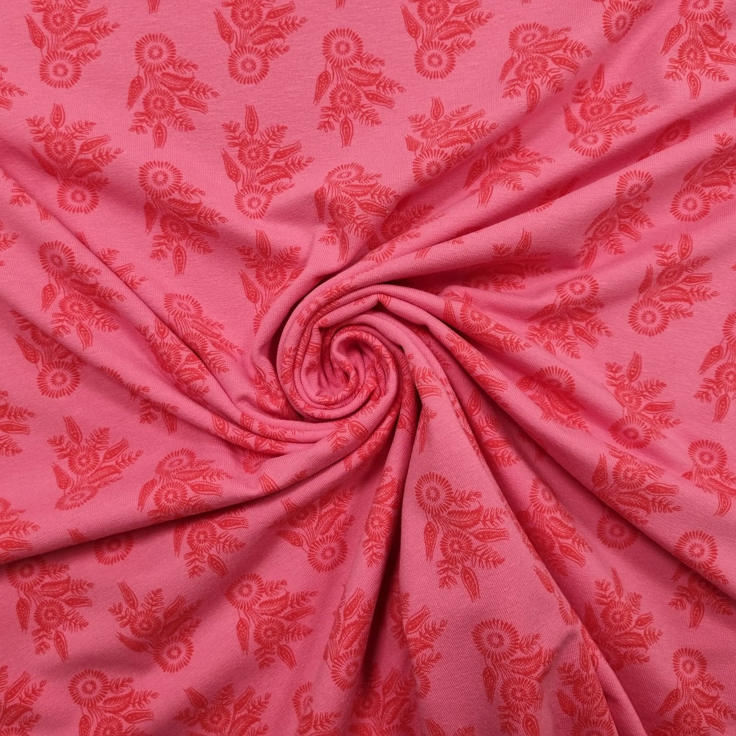 Baumwolljersey mit Blumenmotiv pink CSM-STOFFE