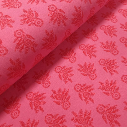 Baumwolljersey mit Blumenmotiv pink