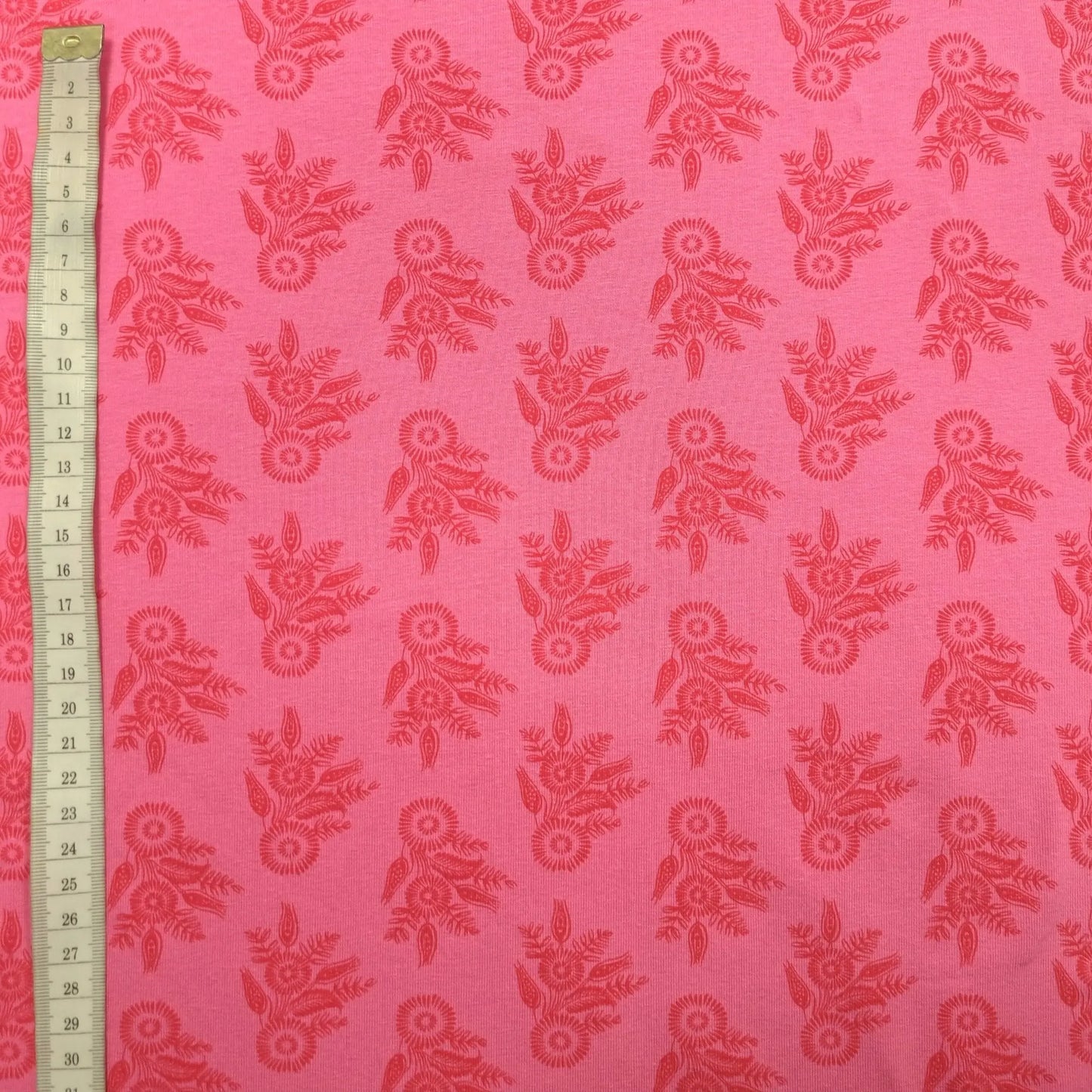 Baumwolljersey mit Blumenmotiv pink