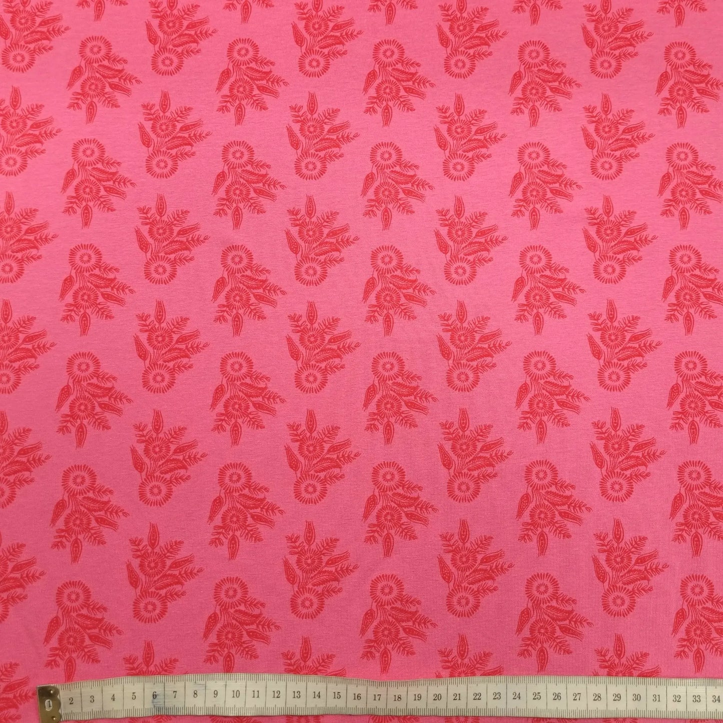 Baumwolljersey mit Blumenmotiv pink
