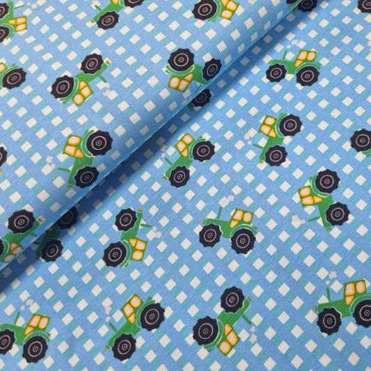 Baumwolljersey mit Traktoren