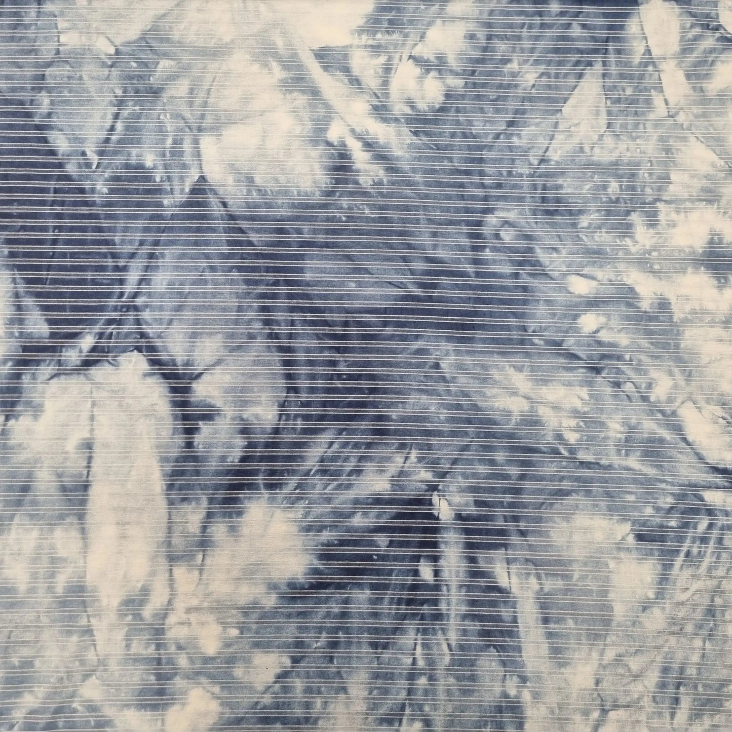 Baumwolljersey mit streifen und Batik Muster blau CSM-STOFFE