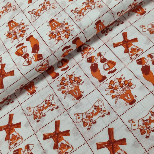 Baumwollstoff Popeline mit holländischen Muster CSM-STOFFE