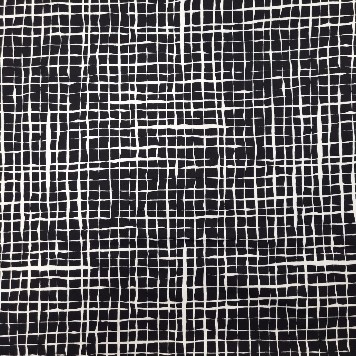 Baumwollstoff kariert mit Stretch schwarz CSM-STOFFE