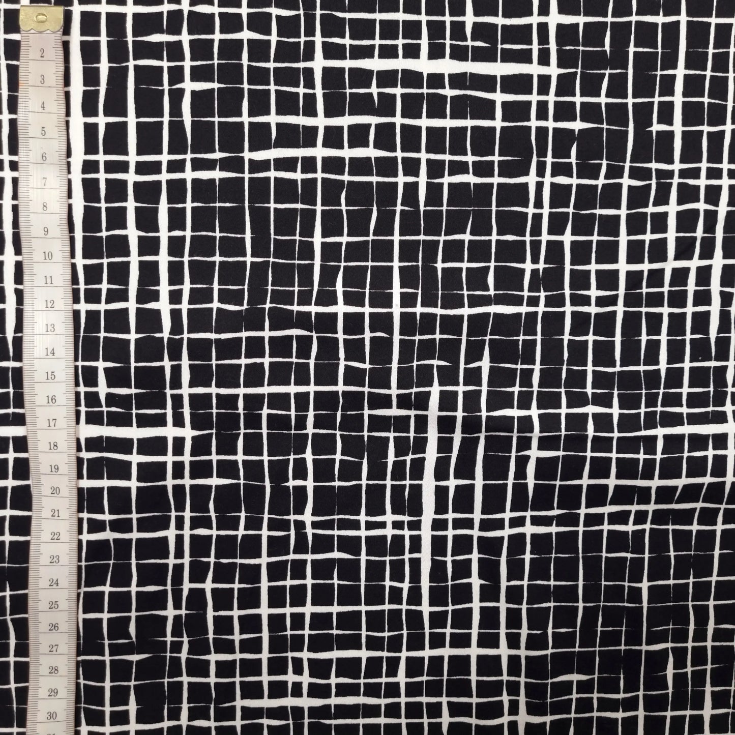 Baumwollstoff kariert mit Stretch schwarz CSM-STOFFE