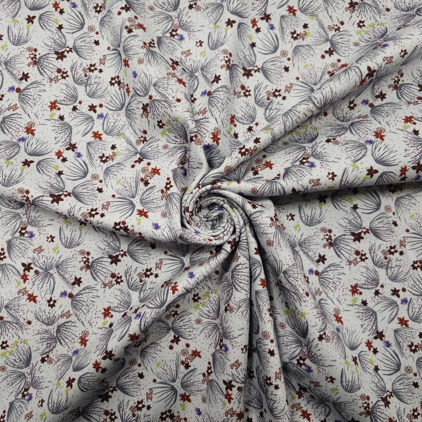 Baumwollstoff mit Blumenmuster und Stretch CSM-STOFFE