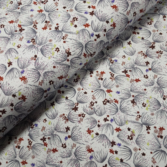 Baumwollstoff mit Blumenmuster und Stretch CSM-STOFFE