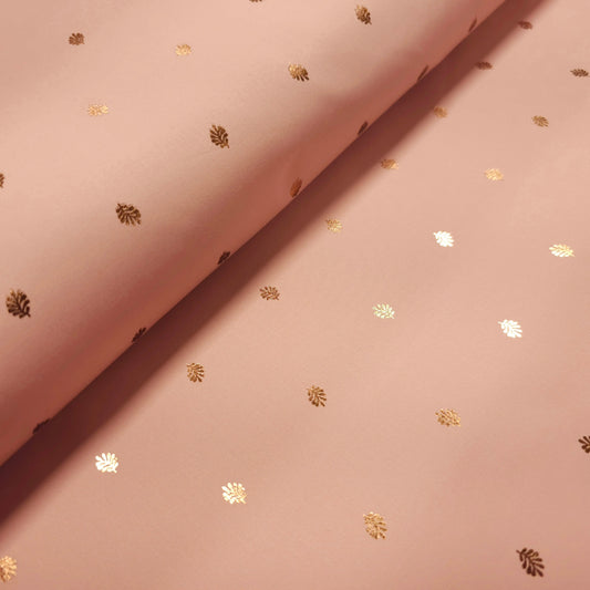 Baumwollstoff mit goldenen Blumenmotiv CSM-STOFFE