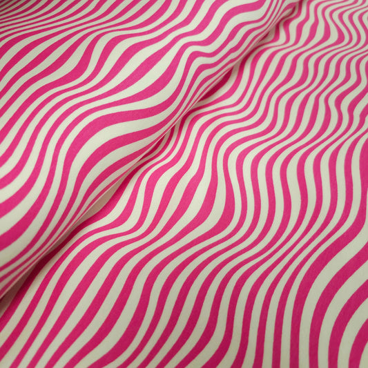 French Terry mit Wellenstreifen, pink, weiß CSM-STOFFE