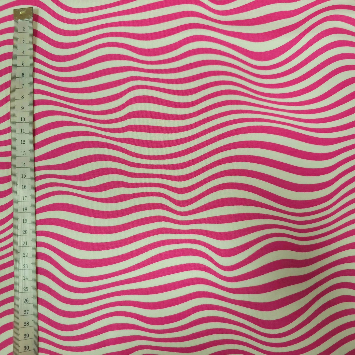 French Terry mit Wellenstreifen, pink, weiß CSM-STOFFE