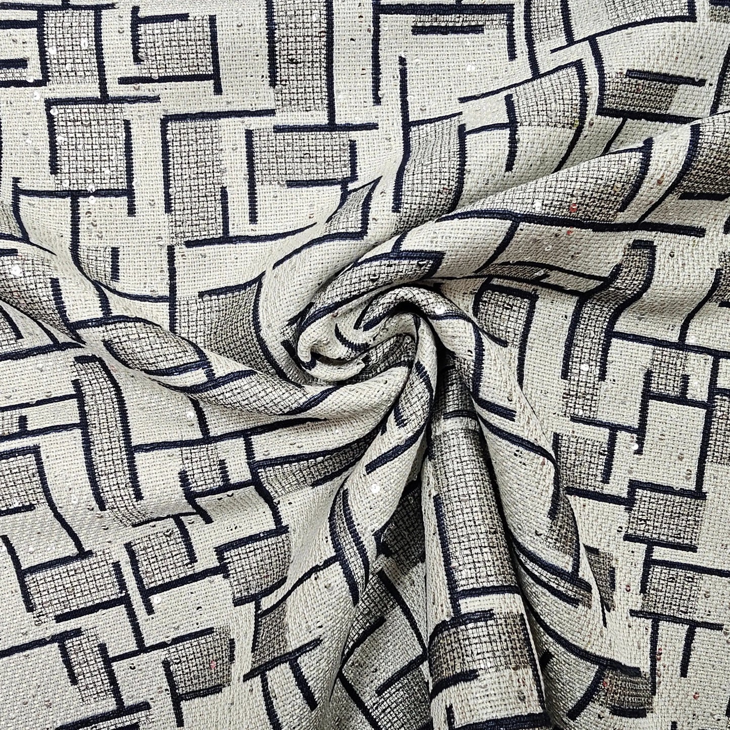 Jacquard Stoff mit Pailletten 170cm Rest CSM-STOFFE