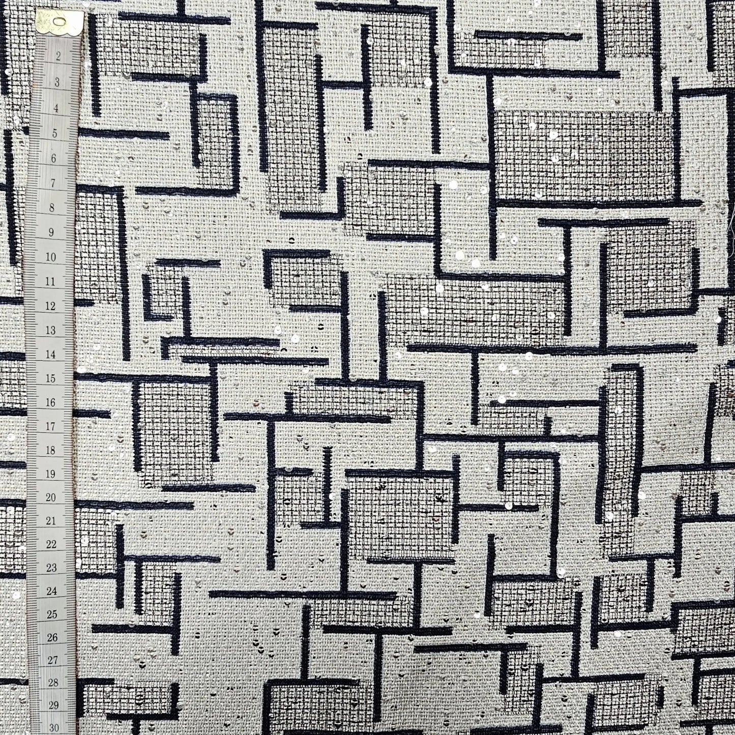 Jacquard Stoff mit Pailletten 170cm Rest CSM-STOFFE