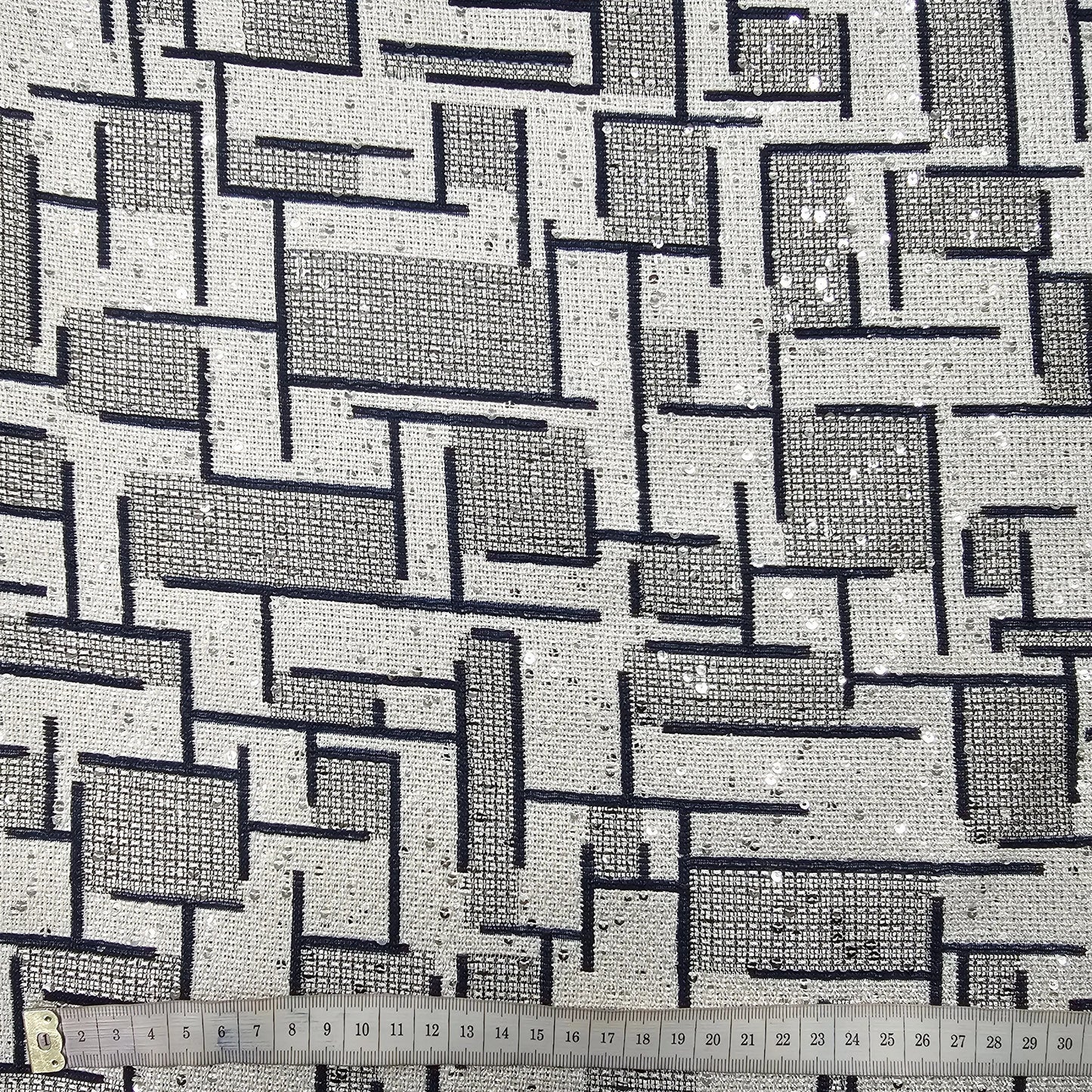 Jacquard Stoff mit Pailletten 170cm Rest CSM-STOFFE