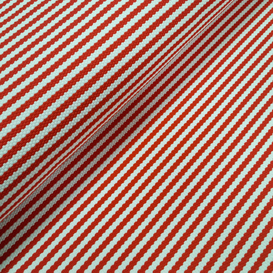 Jacquardjersey gestreift rot, weiß Waben CSM-STOFFE