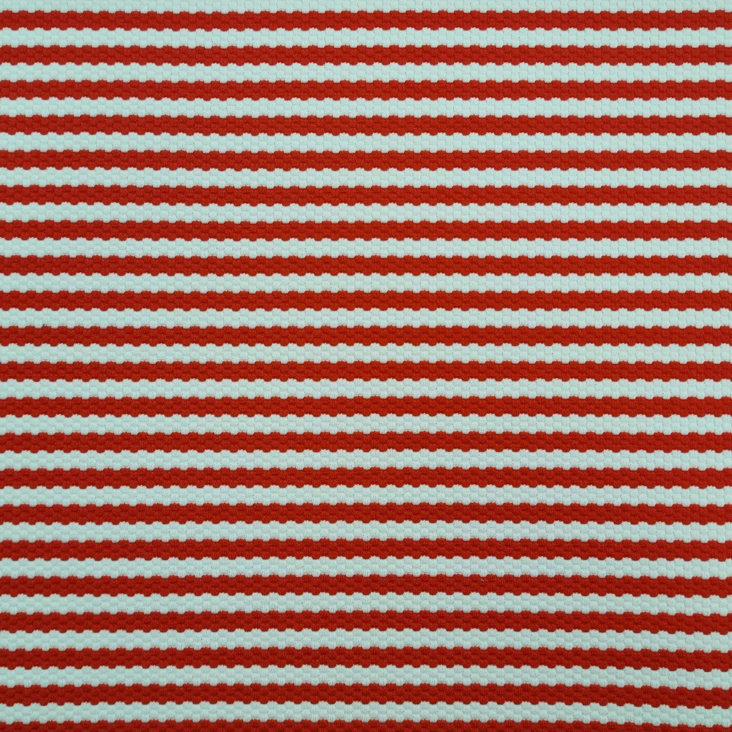 Jacquardjersey gestreift rot, weiß Waben CSM-STOFFE