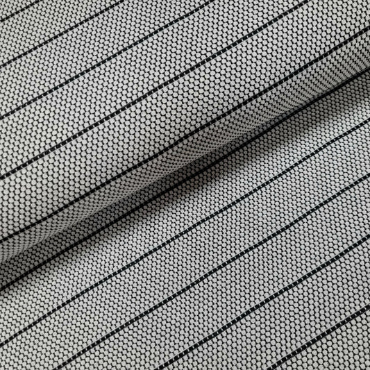 Jacquardjersey grau mit Waben und Streifen CSM-STOFFE