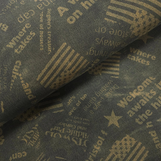 Jeansstoff blau mit Flaggen CSM-STOFFE