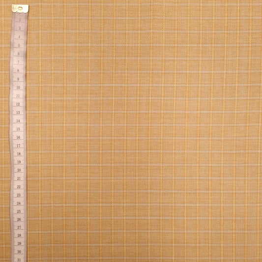 Leichter Schurwollstoff - beige kariert CSM-STOFFE