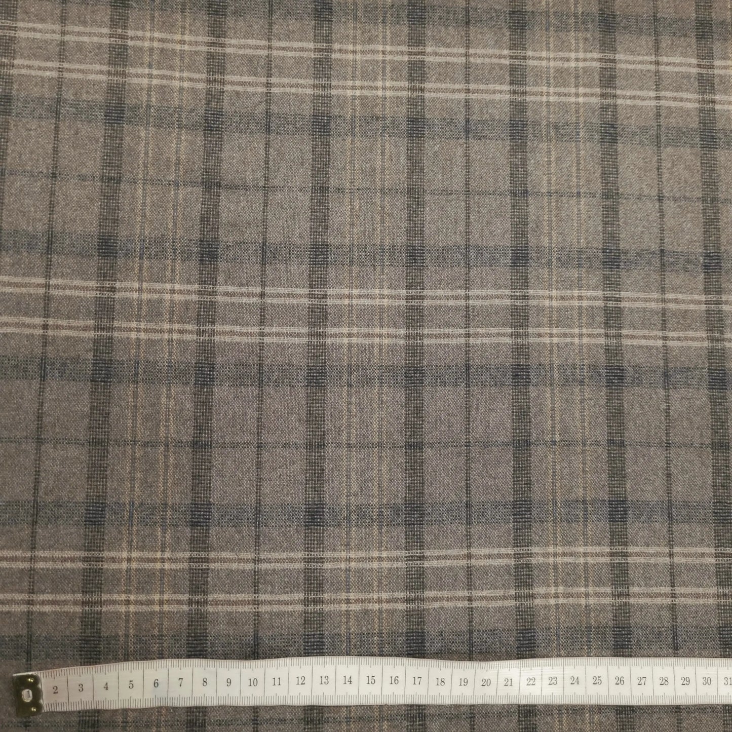 Leichter Wollstoff kariert braun 140 cm Reststück CSM-STOFFE