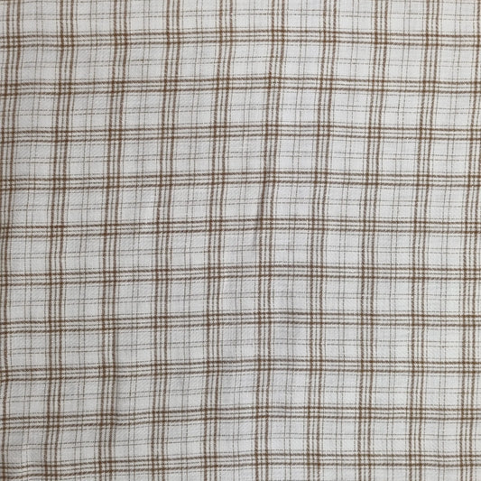 Leinen Stoff kariert weiß CSM-STOFFE