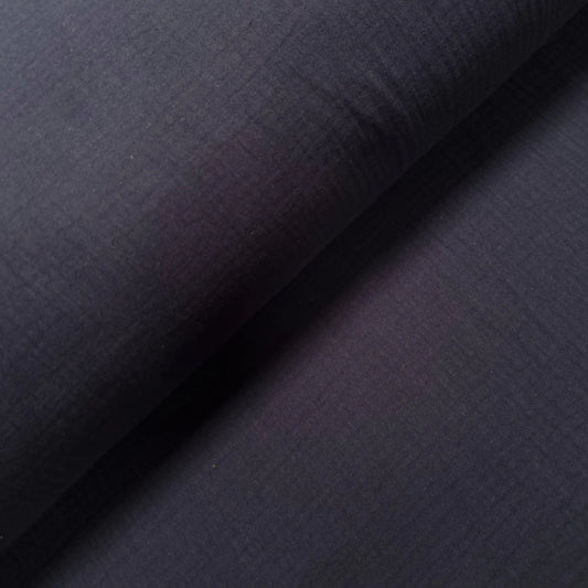 Musselin Dopppel Krinkel dunkelblau CSM-STOFFE
