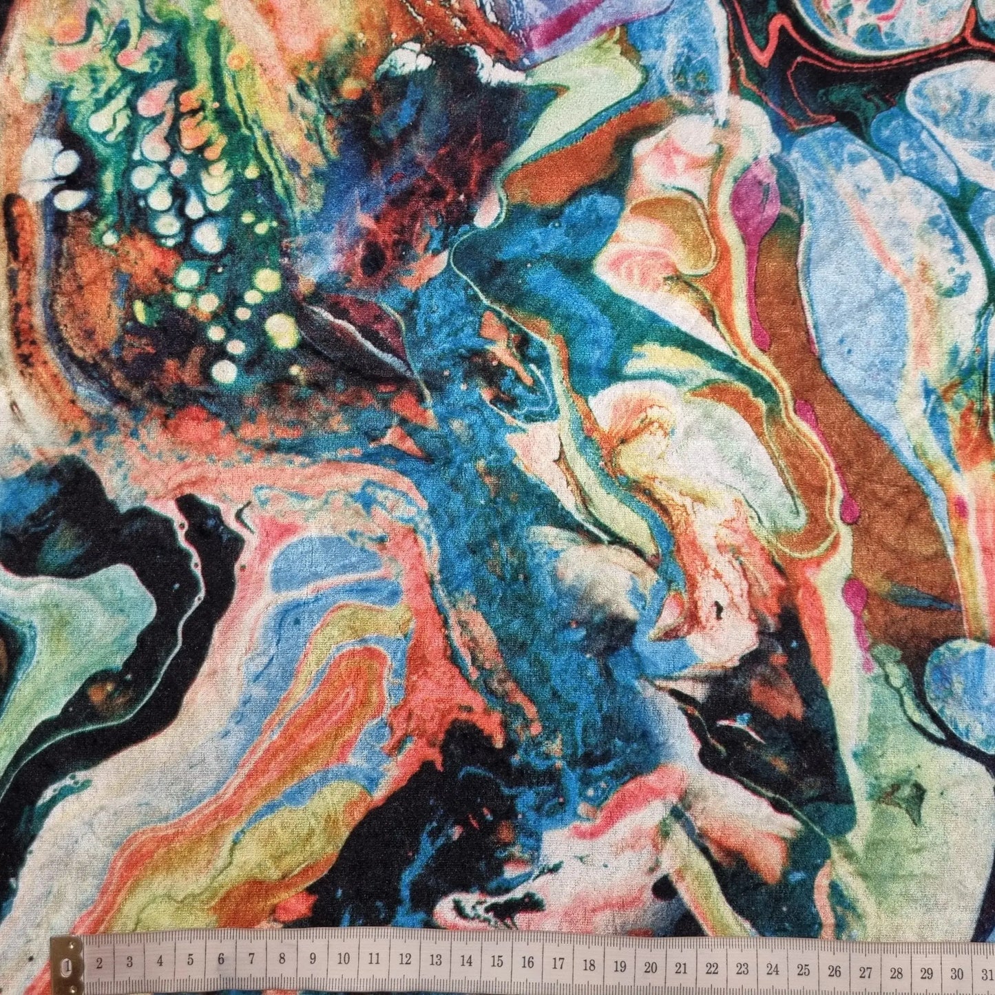 Pannesamt abstrakt blau