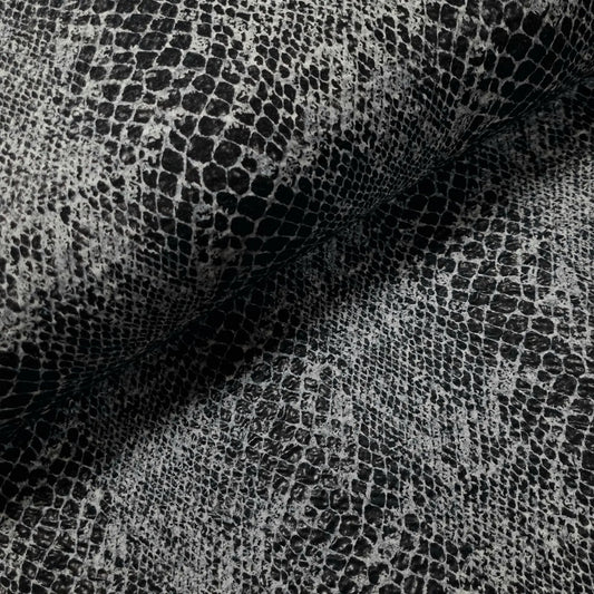 Polyesterstoff schwarz mit Krokodilmuster