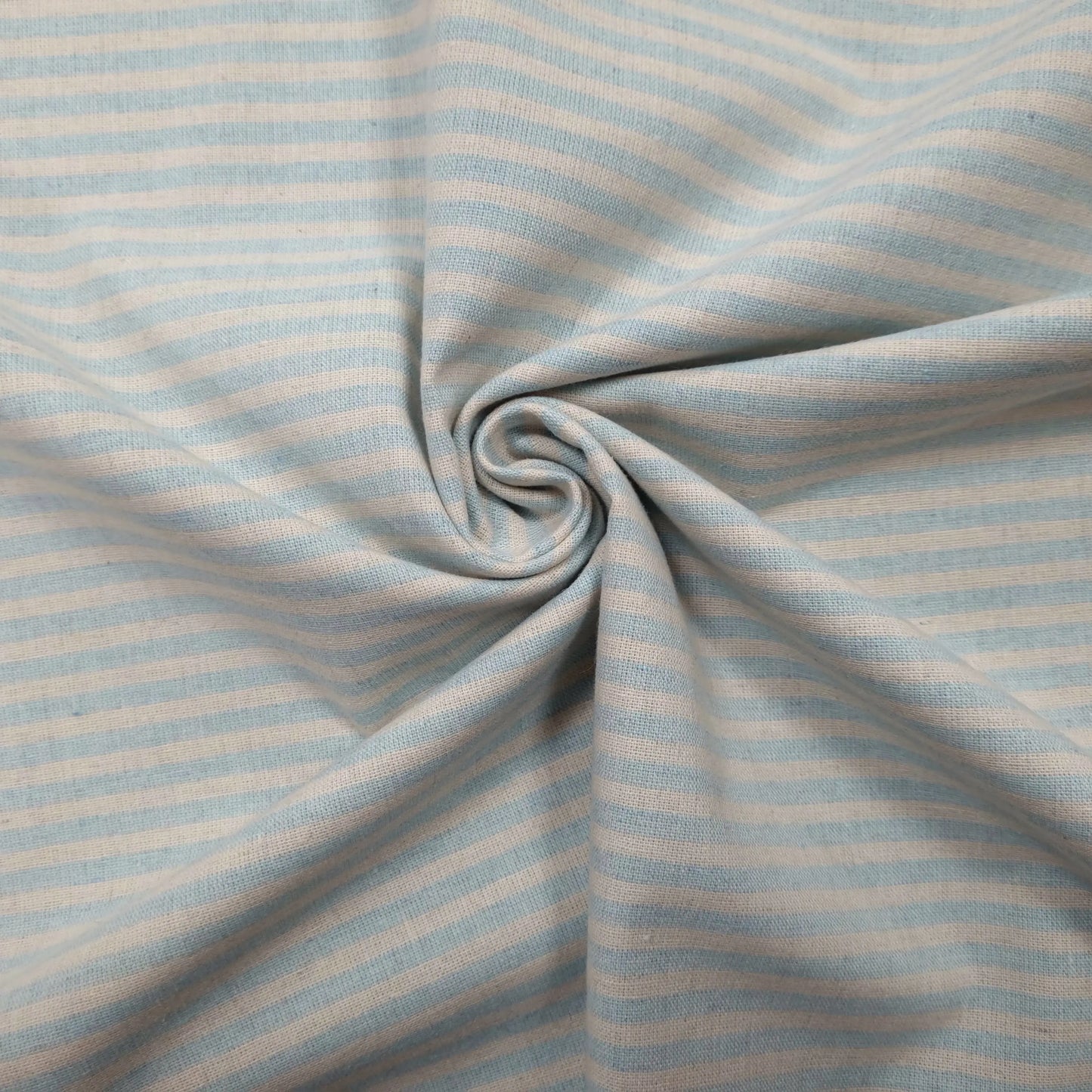 Recycelter Baumwoll- Polyester, Viskosestoff gestreift blau CSM-STOFFE