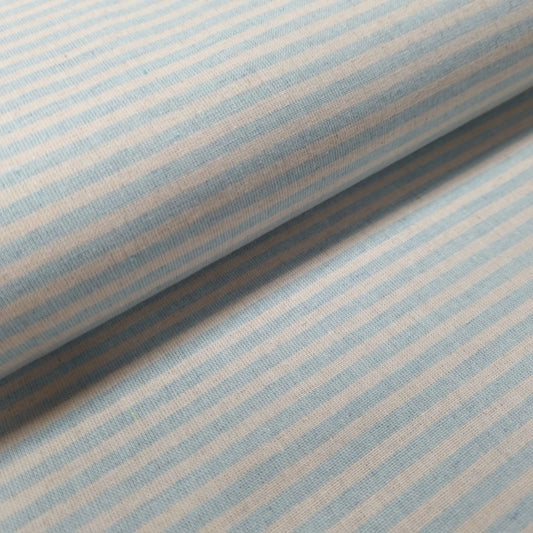 Recycelter Baumwoll- Polyester, Viskosestoff gestreift blau CSM-STOFFE