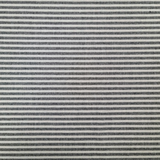 Recycelter Baumwoll- Polyester, Viskosestoff gestreift schwarz CSM-STOFFE