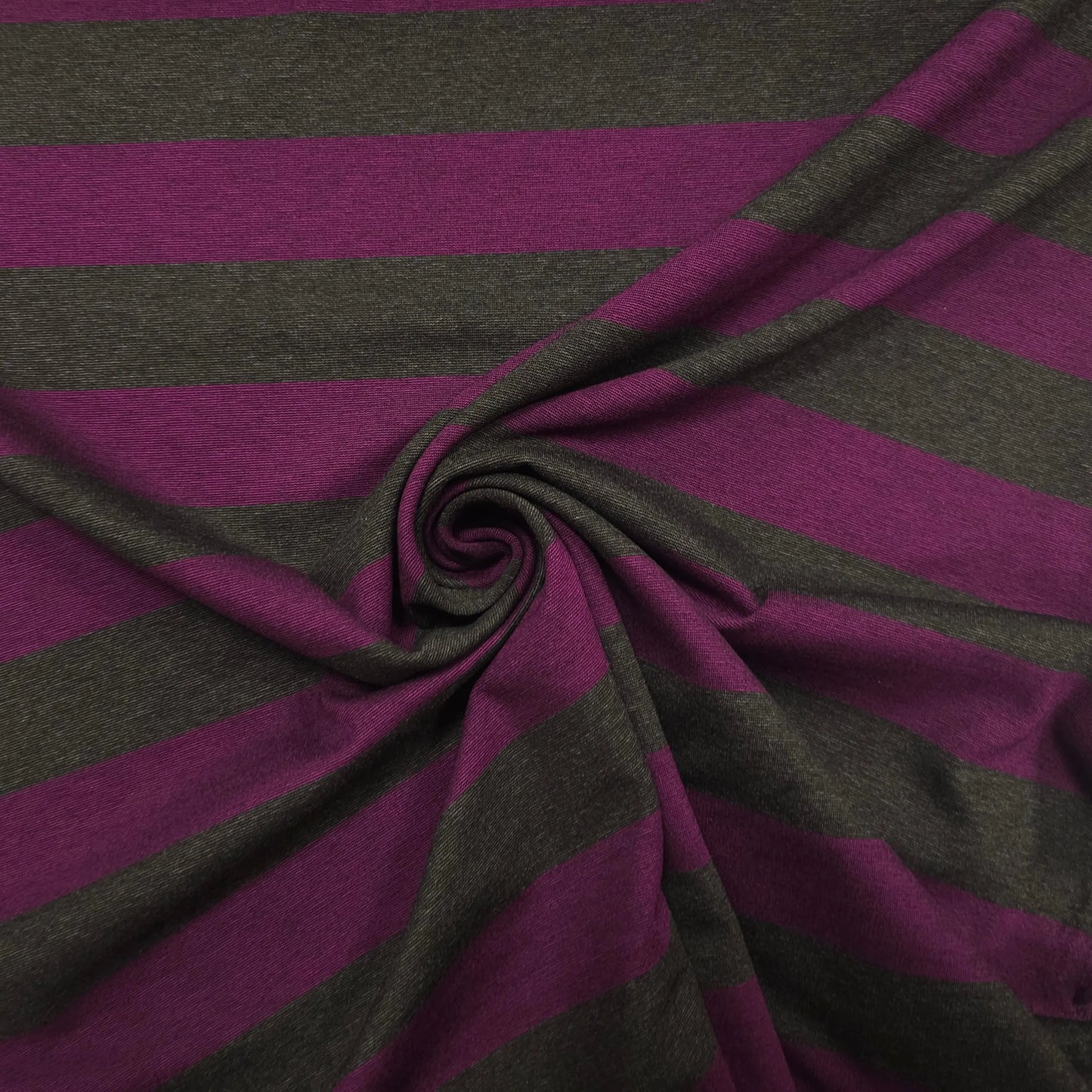 Romanit Jersey gestreift dunkelgrau, Violett CSM-STOFFE