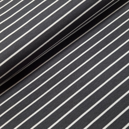 Romanit Jersey gestreift grau weiß CSM-STOFFE