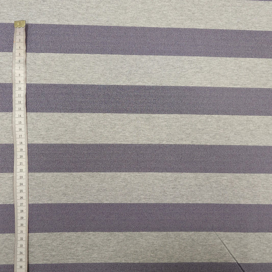Romanit Jersey gestreift hellgrau, flieder CSM-STOFFE