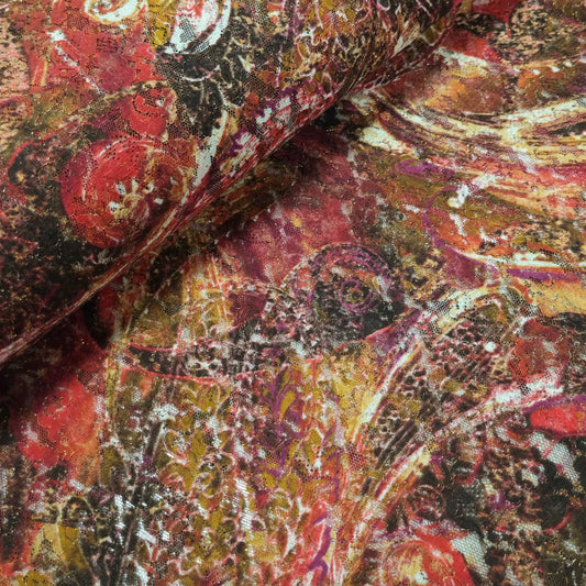 Spitze mit Paisleymuster und Goldschimmer CSM-STOFFE