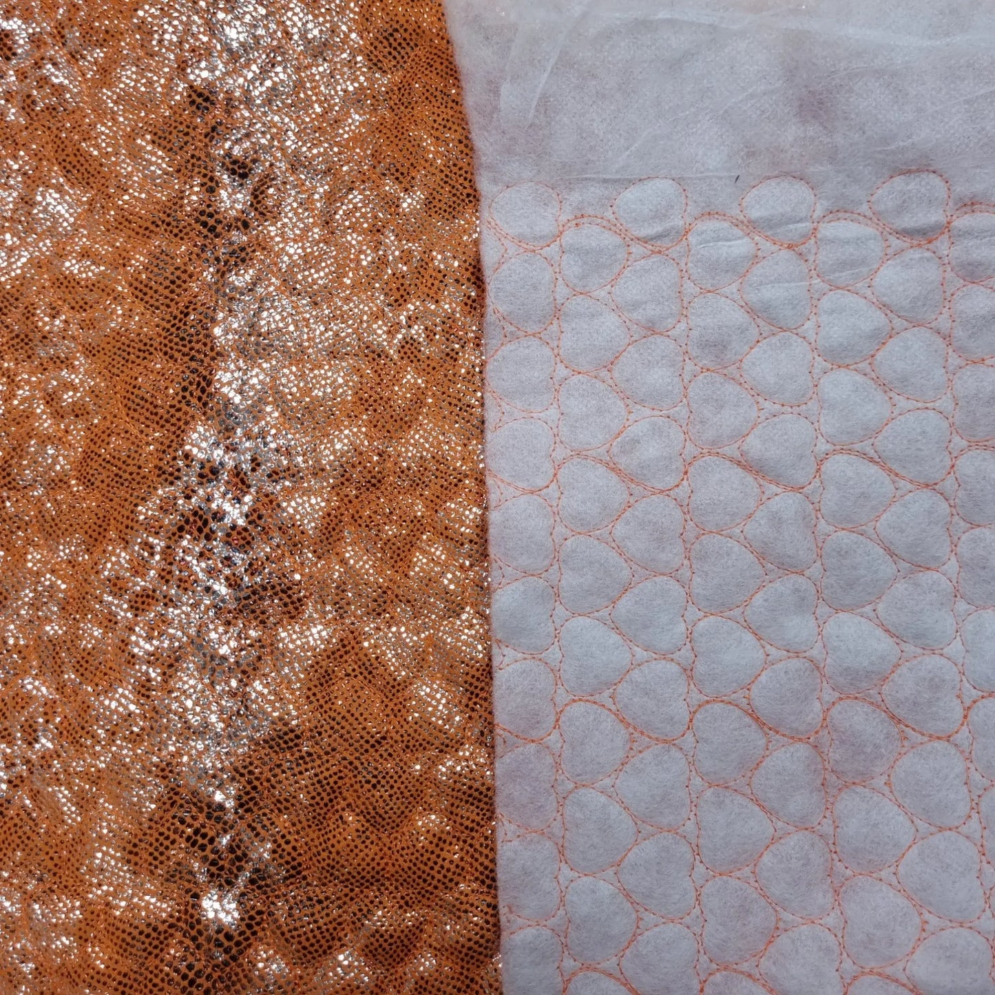 Steppfutter Schlangenmuster Orange