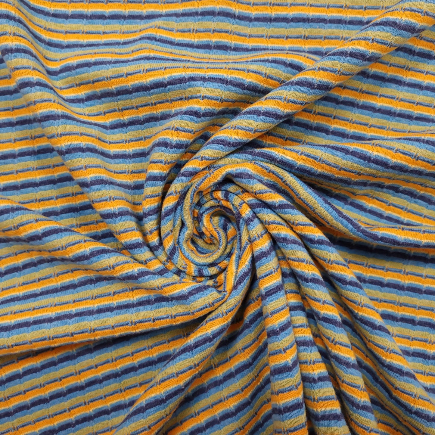 Strick Jersey gestreift mehrfarbig blau CSM-STOFFE