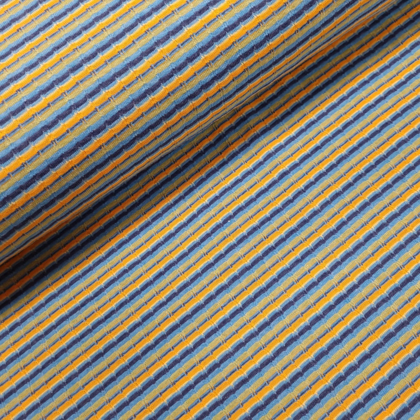 Strick Jersey gestreift mehrfarbig blau CSM-STOFFE