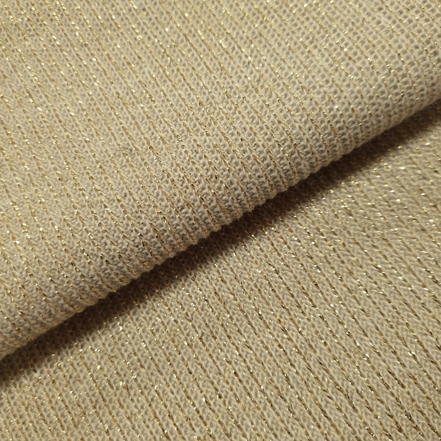 Strickstoff creme mit Lurex