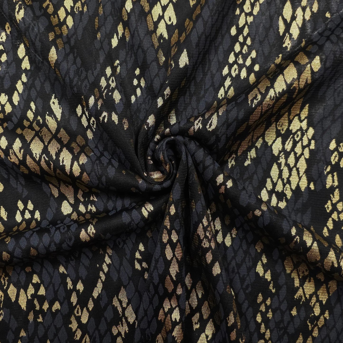 Tüll/Mesh stoff mit schlangen Motiv in Lila oder Blau CSM-STOFFE