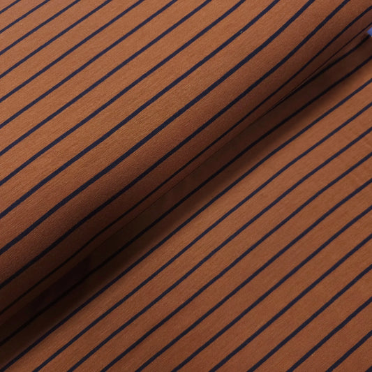 Viskosejersey gestreift braun dunkelblau CSM-STOFFE