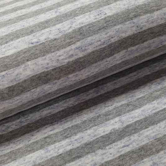 Viskosejersey gestreift graustufen CSM-STOFFE