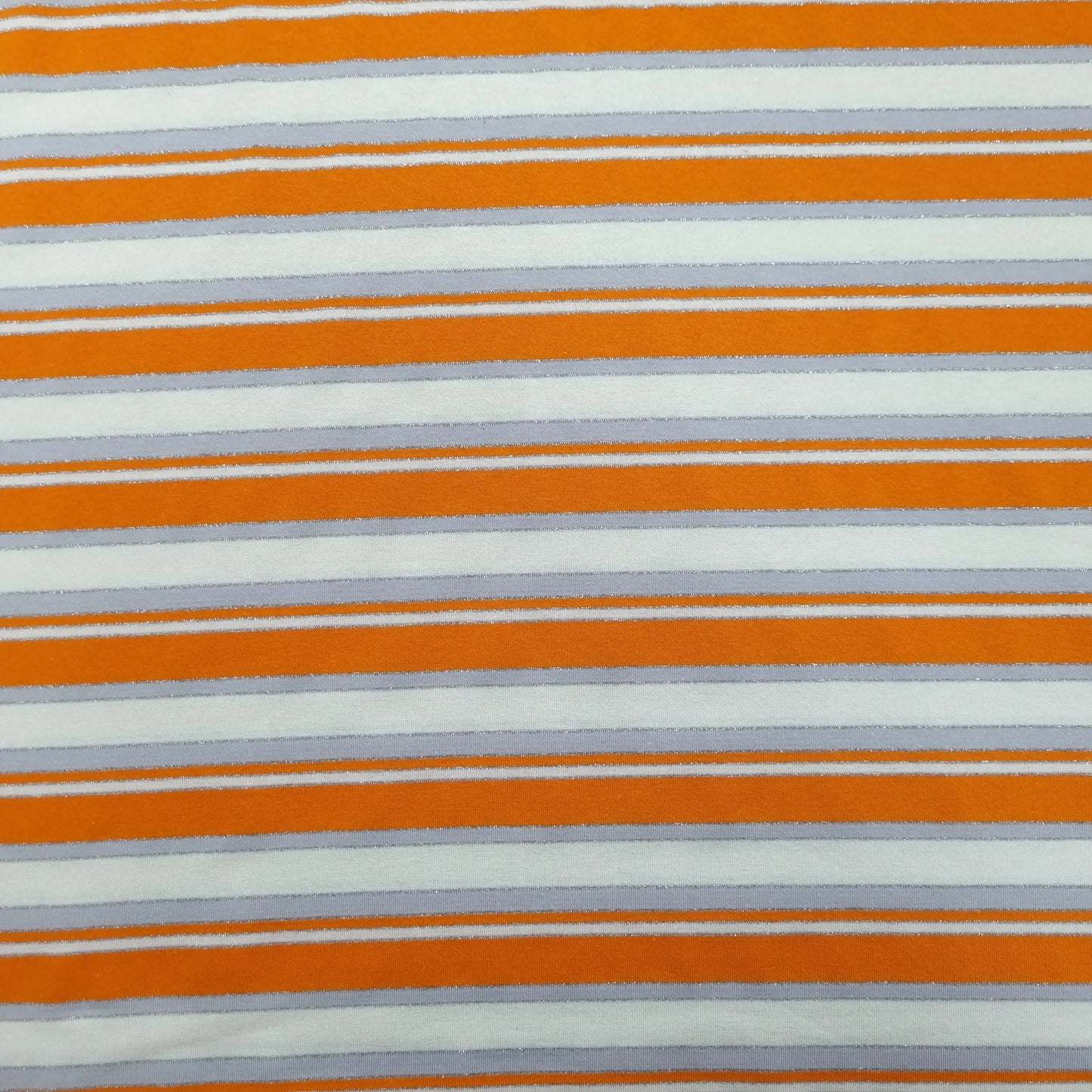 Viskosejersey gestreift weiß orange Lurex CSM-STOFFE