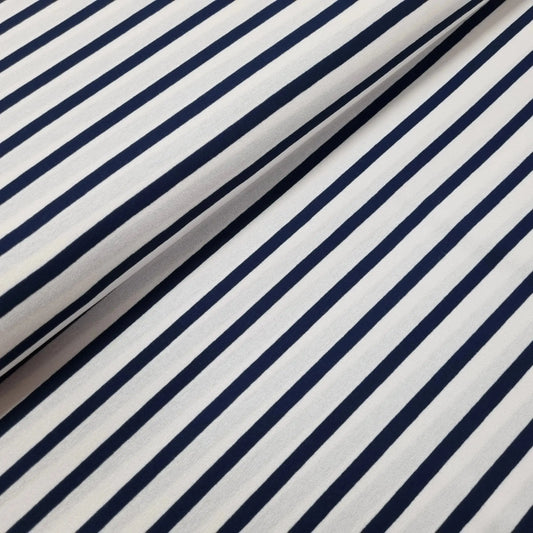 Viskosejersey gestreift weiß dunkelblau CSM-STOFFE