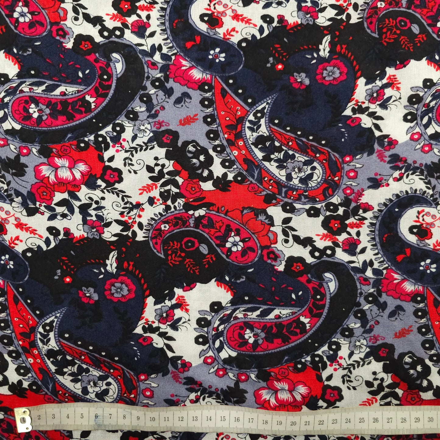 Viskosestoff bedruckt mit Paisleymuster CSM-STOFFE